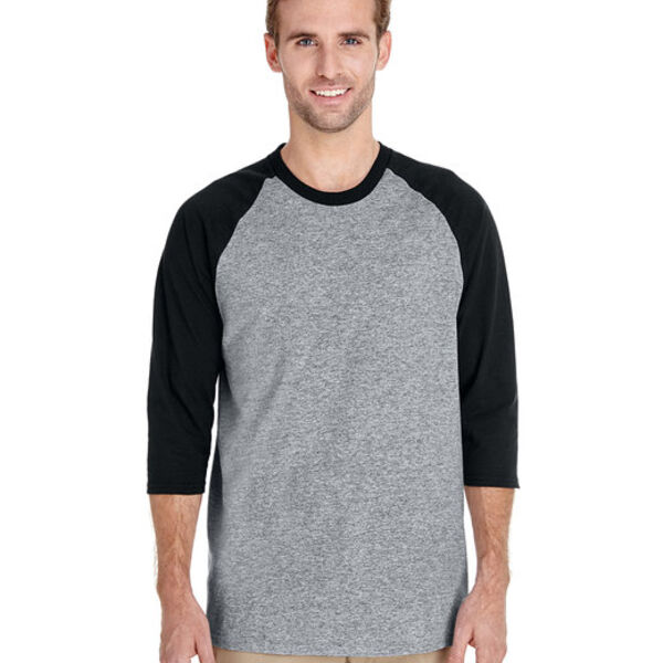 Adult Heavy Cotton™ Three-Quarter Raglan Sleeve T-Shirt Thumbnail