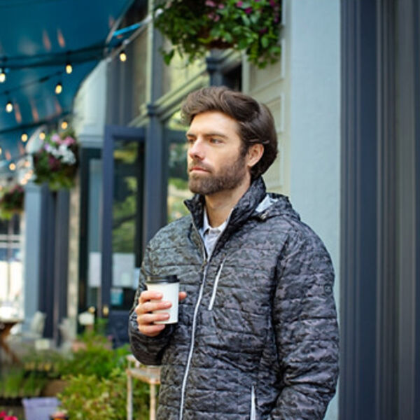 Cutter & Buck Rainier PrimaLoft Mens Eco Insulated Full Zip Printed Puffer Jacket Thumbnail